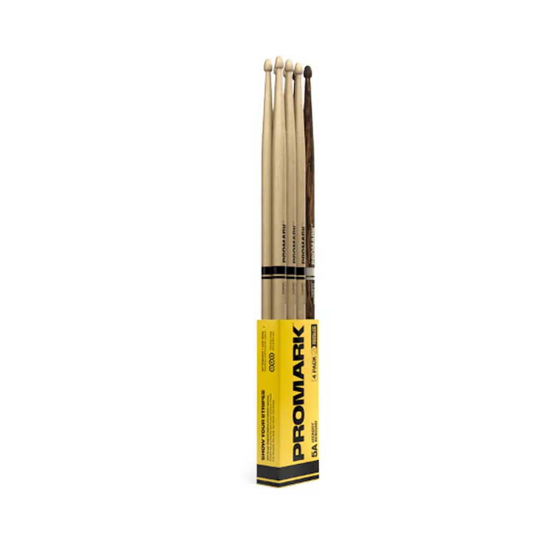 Carica immagine in Galleria Viewer, PROMARK Rebound 5A in noce americano, punta acorn in legno, pacchetto da quattro in FireGrain
