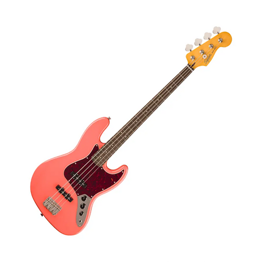 SQUIER Classic VIbe '60s Jazz Bass LRL Tortoishell Pickguard Tahitian Coral