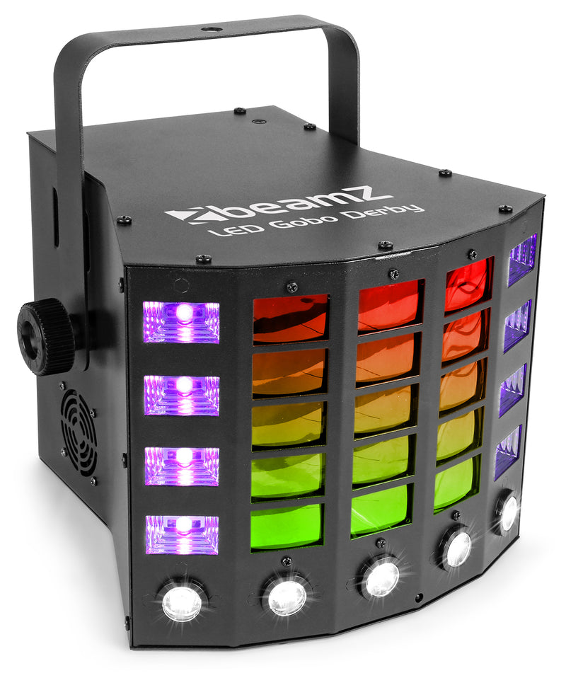 Carica immagine in Galleria Viewer, BEAMZ - LED Gobo Derby 21x3W RGBA Strobe UV DMX
