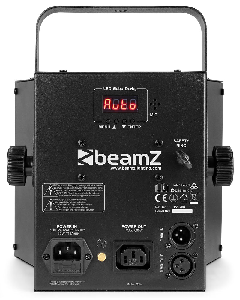 Carica immagine in Galleria Viewer, BEAMZ - LED Gobo Derby 21x3W RGBA Strobe UV DMX
