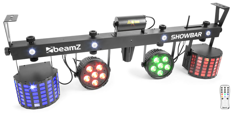 Carica immagine in Galleria Viewer, BEAMZ - ShowBar 2xPAR 6x6in 2xDerby, Laser
