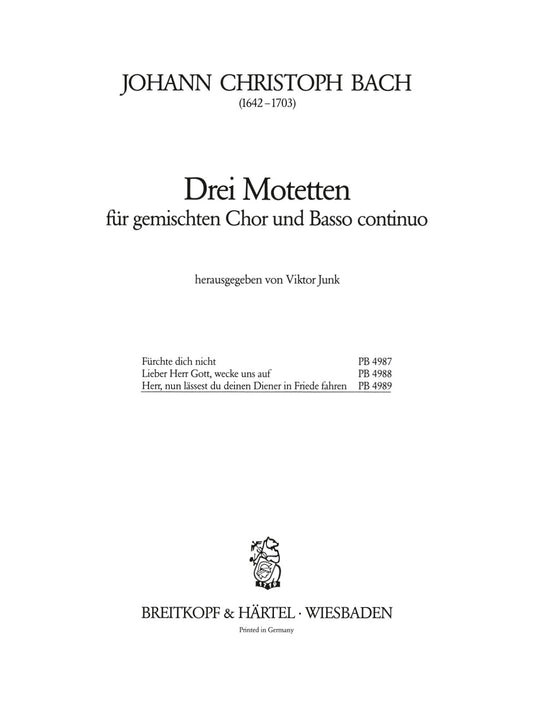 BACH CRISTOPH - 3 Motets