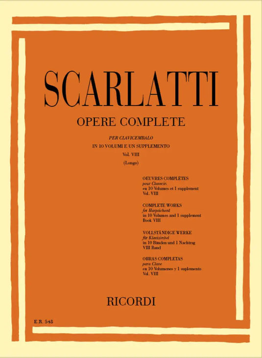 SCARLATTI - Opere Complete Per Clavicembalo Vol. VIII