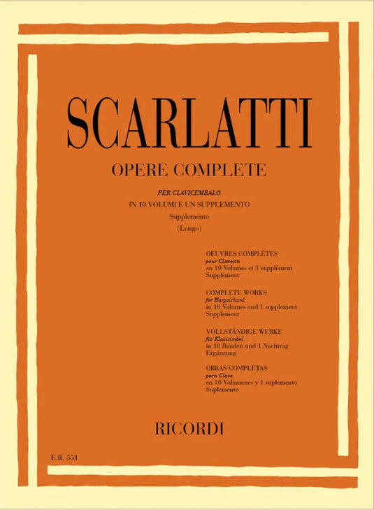 SCARLATTI - Opere Complete Per Clavicembalo Vol. XI