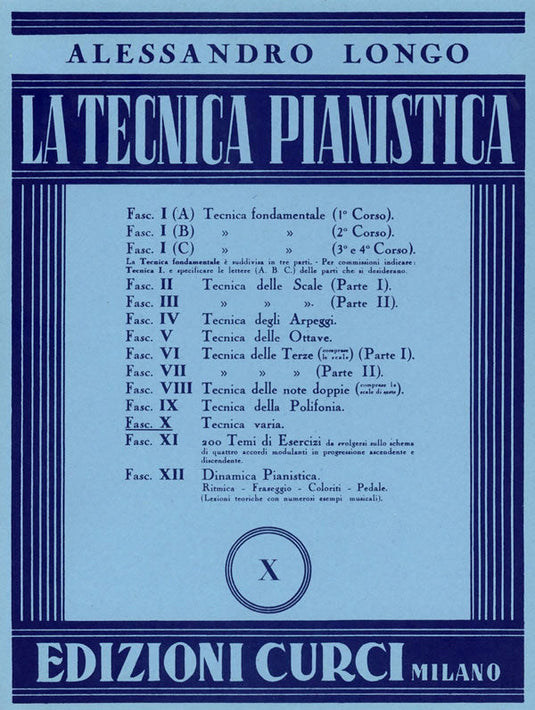 LONGO - La Tecnica Pianistica X