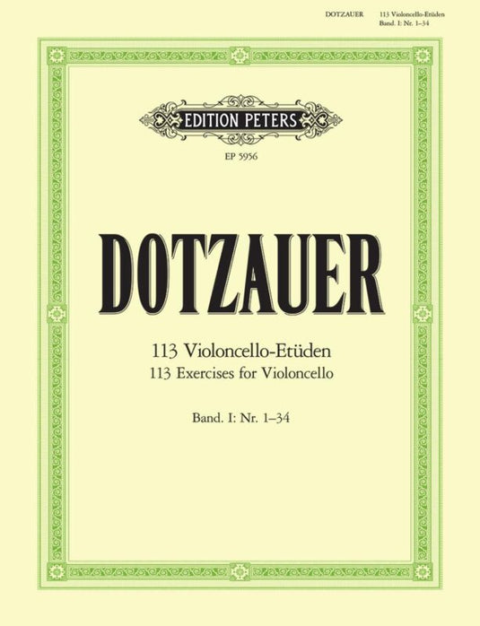 DOTZAUER - 113 Violoncello-Etuden Volume 1