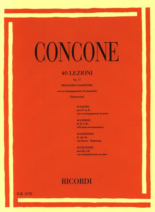 CONCONE - 40 Lezioni Op. 17 (Per Basso o Baritono)
