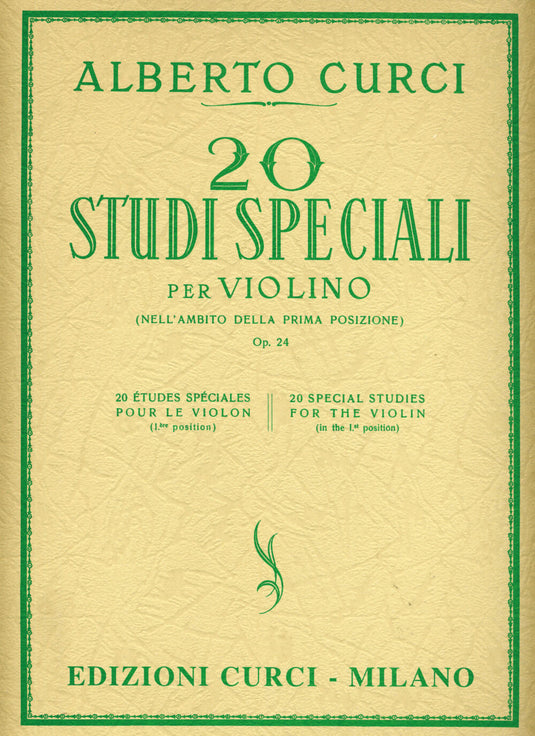 CURCI - 20 Studi Speciali Nell'Ambito Della Prima Posizione - Op.24