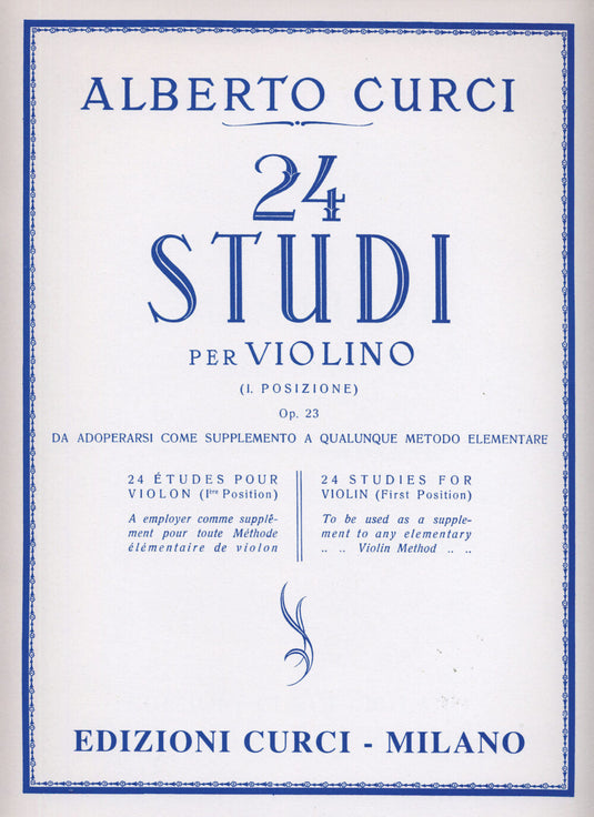 CURCI - 24 Studi Elementari In Prima Posizione Op.23