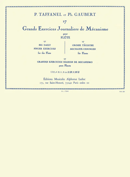 TAFFANEL-GAUBERT - 17 Grands Exercices Journaliers De Mecanisme
