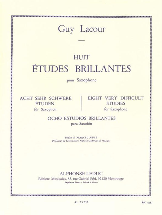 LACOUR - 8 Etudes Brillantes