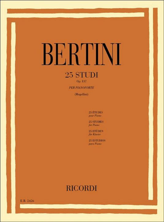 BERTINI - 25 Studi Op. 137